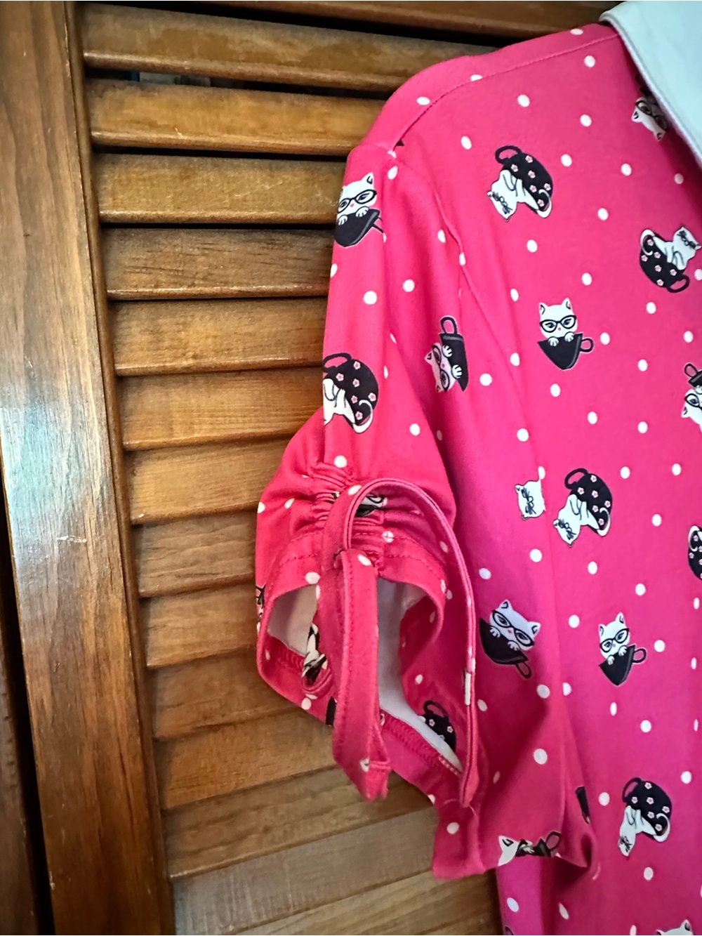 Unique Vintage Retro Cats in Teacups Bright Pink, Black and White Swing Dress - Picture 6 of 12
